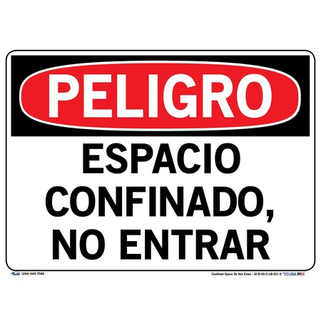 Vestil Vinyl Label Sign, 10-1/2" Height, 14-1/2" Width, Vinyl Label, Rectangle, Spanish SI-D-40-C-LB-011-S
